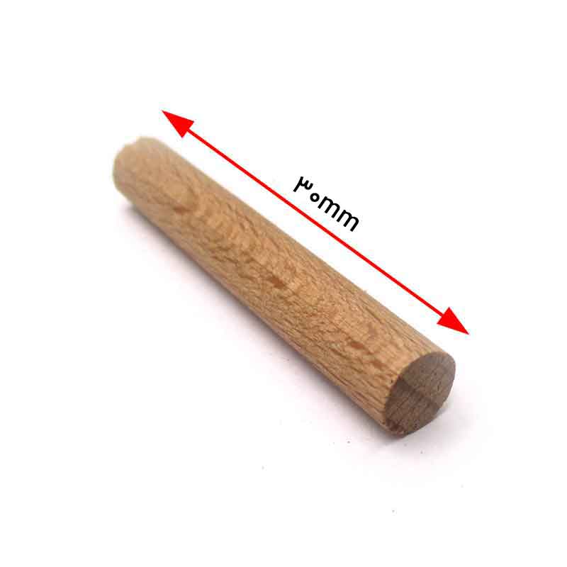تصویر میخ چوبی بدون شیار راش قطر 7 میلی‌متر طول 3 سانتی‌متر بسته 50 عددی