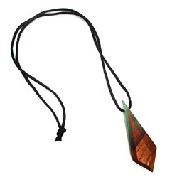 گردنبند چوب و رزین طرح لوزی طول 6.5 سانتیمتر گردنبند چوب و رزین طرح لوزی طول 6.5 سانتیمتر