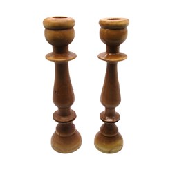 شمعدان چوبی طرح قجری مجموعه دو عددی