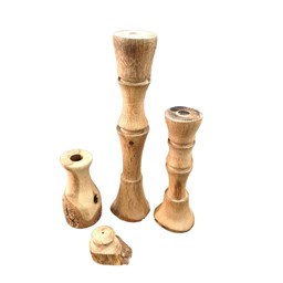شمعدان و جاعودی دکوری چوب بلوط مجموعه 4 عددی شمعدان و جاعودی دکوری چوب بلوط مجموعه 4 عددی