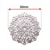 تصویر توری آنتیک تزیینی نقره‌ای طرح گل قطر 30 میلی‌متر بسته 20 عددی