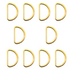 تصویر حلقه کیف نیم گرد فلزی طلایی طول 3 سانتی‌متر بسته 10عددی