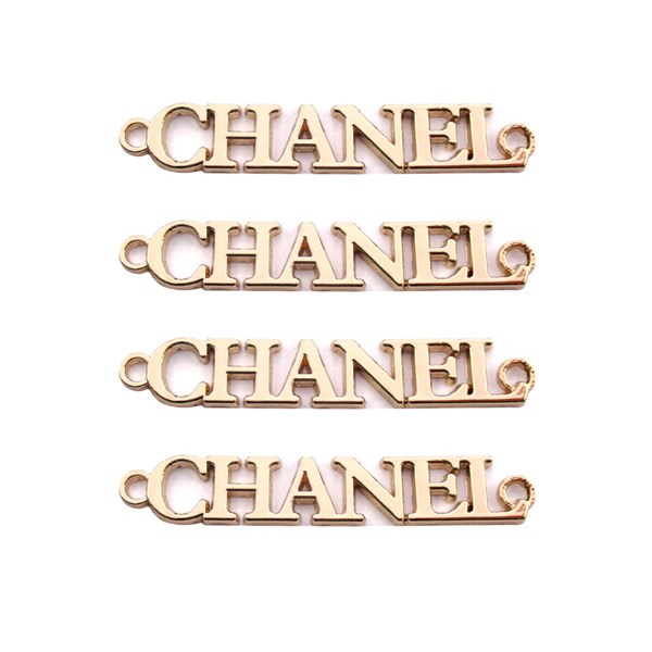 تصویر مارک فلزی کیف طلایی مدل CHANEL طول 5 سانتی‌متر بسته 4 عددی