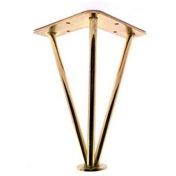 تصویر پایه سنجاقی فلزی مبل طلایی پلاس ارتفاع 17 سانتی‌متر