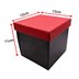 تصویر جعبه کادویی مربعی مشکی درب قرمز طول 12 سانتی‌متر