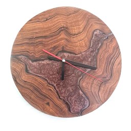 ساعت دیواری چوب و رزین قطر 31 سانتی‌متر