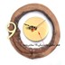 ساعت دیواری چوبی دو تکه طلایی قطر 25 سانتی‌متر, تصویر 4
