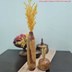 تصویر گلدان چوبی ترکدار طرح یادگاری ارتفاع 32 سانتی‌متر