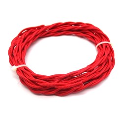 کابل برق روکش دار نخی دو رشته قرمز 3 متر