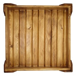 تصویر سینی چوبی پایه دار مربع 28 در 28 سانتی‌متر