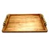 تصویر سینی چوبی دسته طلایی 42 در 25 سانتی‌متر