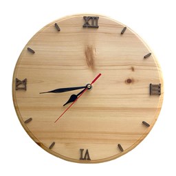 ساعت دیواری چوبی گرد طرح عهد قطر 30 سانتی‌متر