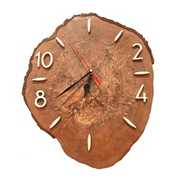 ساعت دیواری چوبی طرح روستیک قطر 32 سانتی‌متر