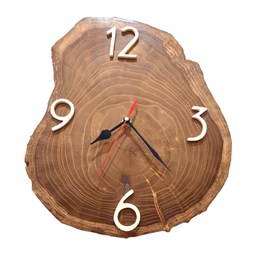 ساعت دیواری چوب اقاقیا قطر 32 سانتی‌متر